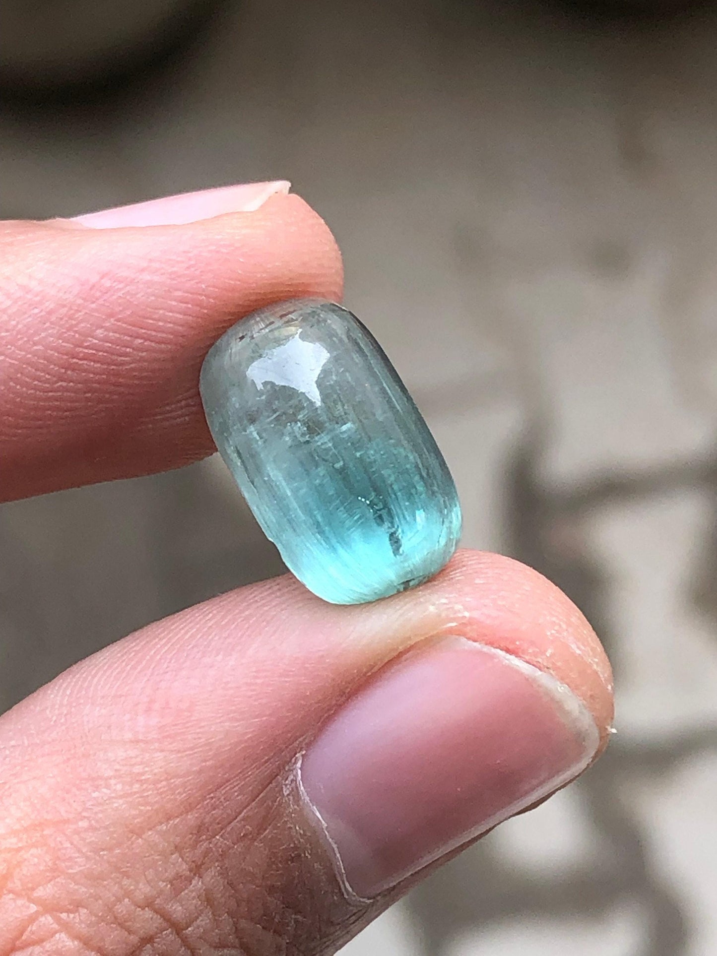 Blue Cat Eye Tourmaline Cabochon 6.70 ct - Glowing Gem of Intuition