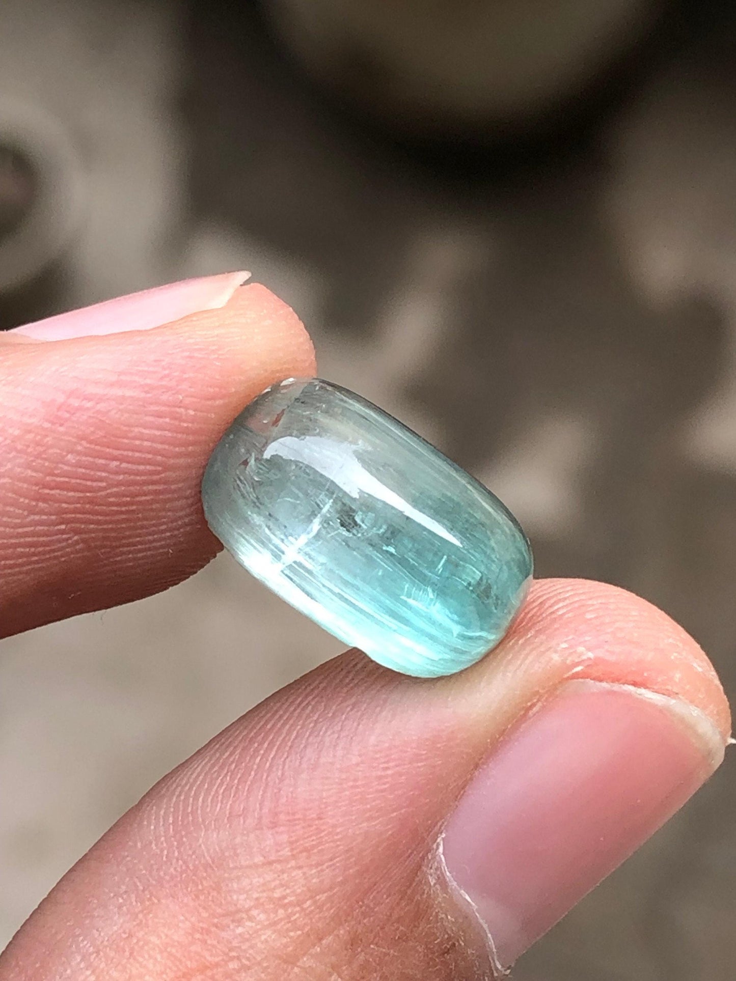 Blue Cat Eye Tourmaline Cabochon 6.70 ct - Glowing Gem of Intuition