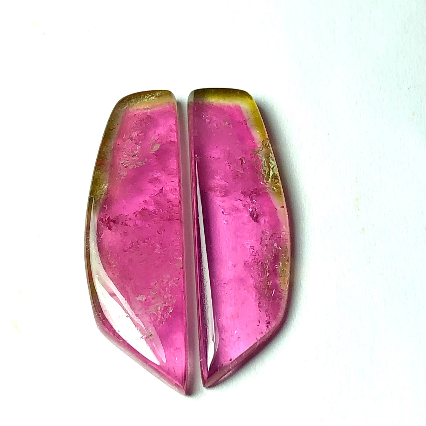 21.15 carats top quality natural watermelon tourmaline pair available