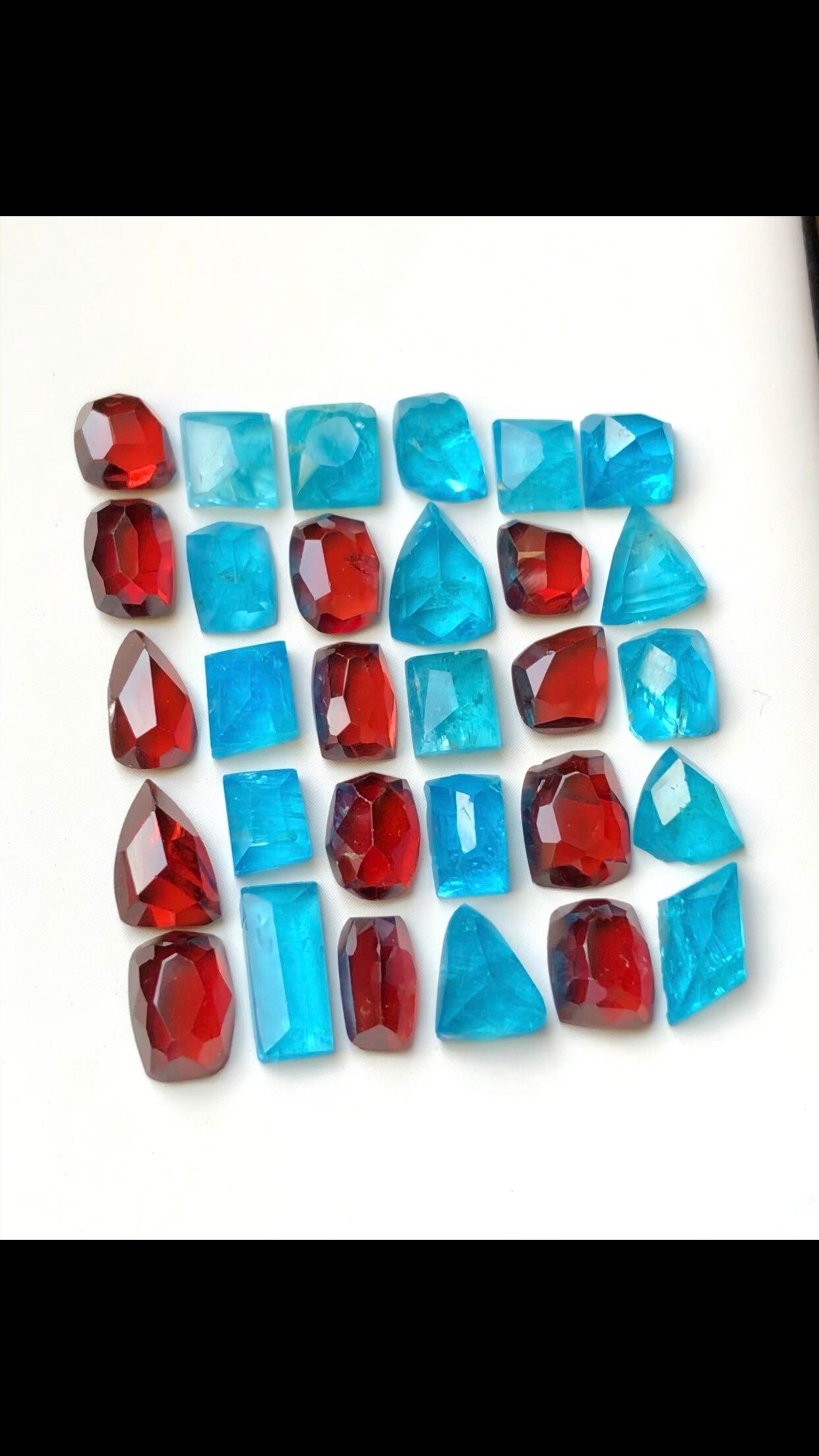 43 carats mix apatite and rhodolite garnet rose cut lot available