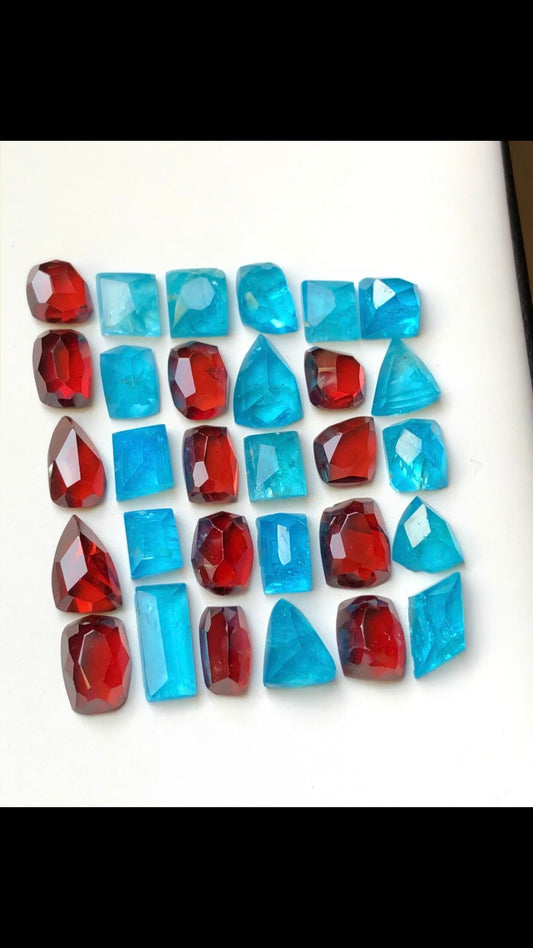 43 carats mix apatite and rhodolite garnet rose cut lot available