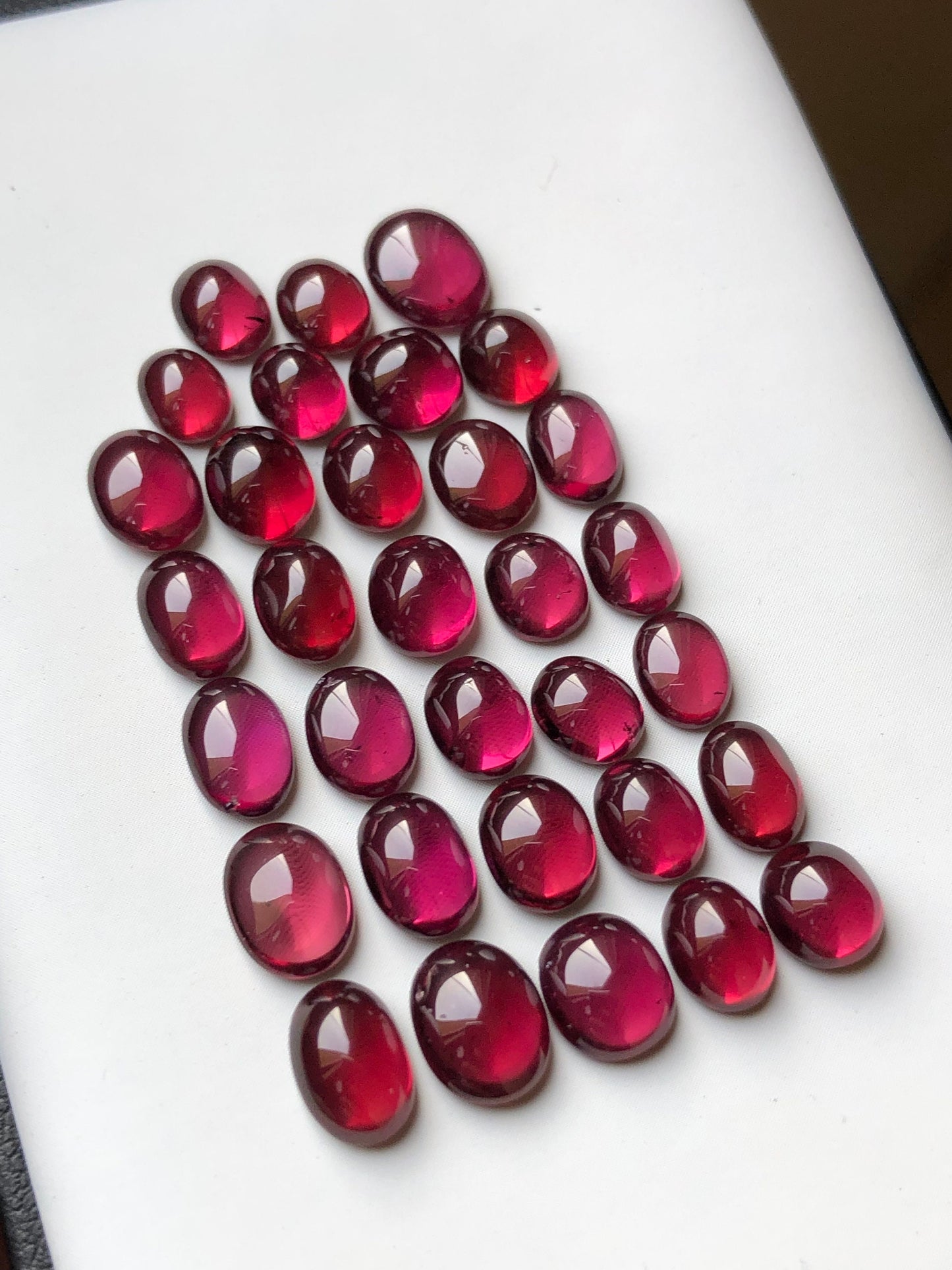 43 carats beautiful rhodolite garnet cabochons