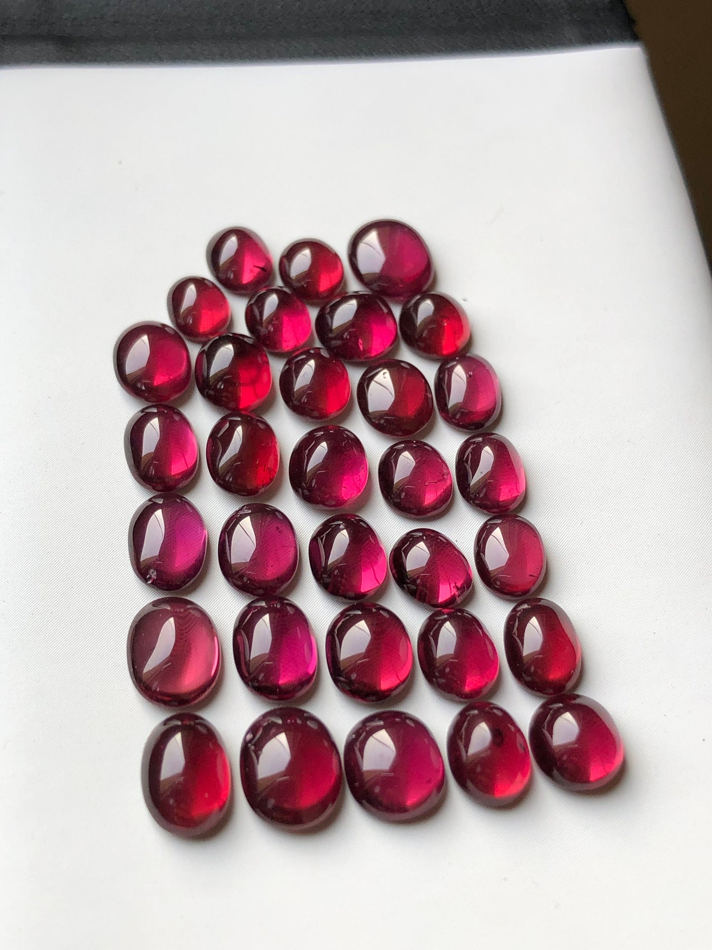 43 carats beautiful rhodolite garnet cabochons