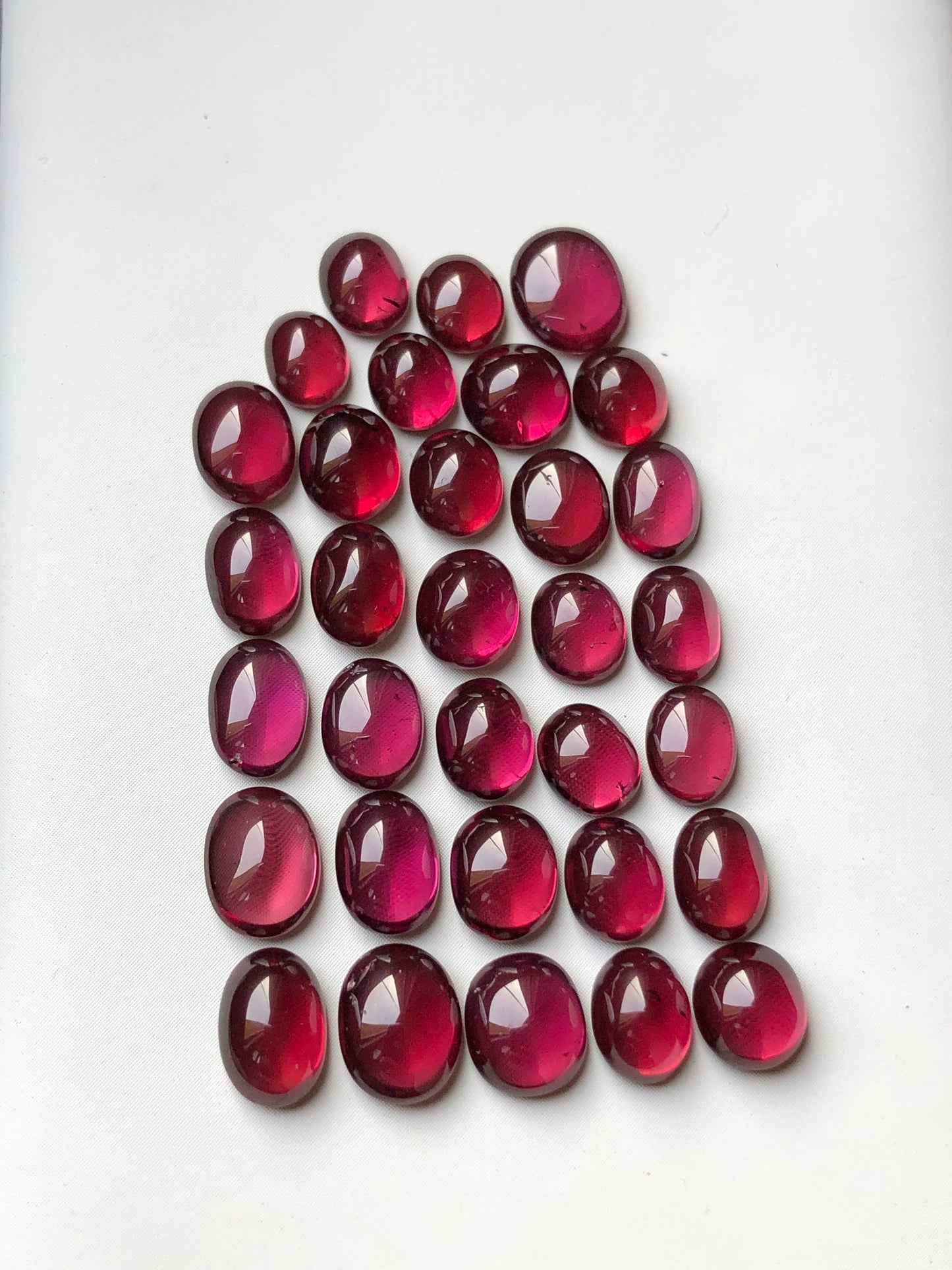 43 carats beautiful rhodolite garnet cabochons