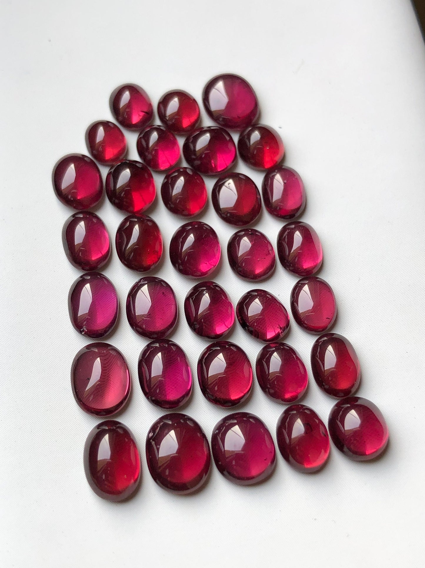 43 carats beautiful rhodolite garnet cabochons