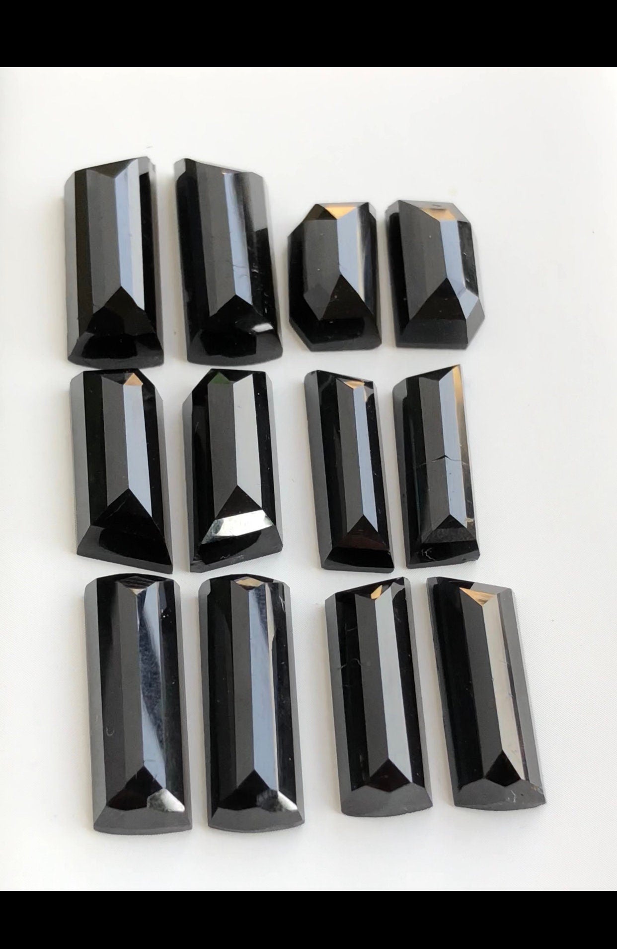 Black tourmaline rose cut pairs 100 carats natural