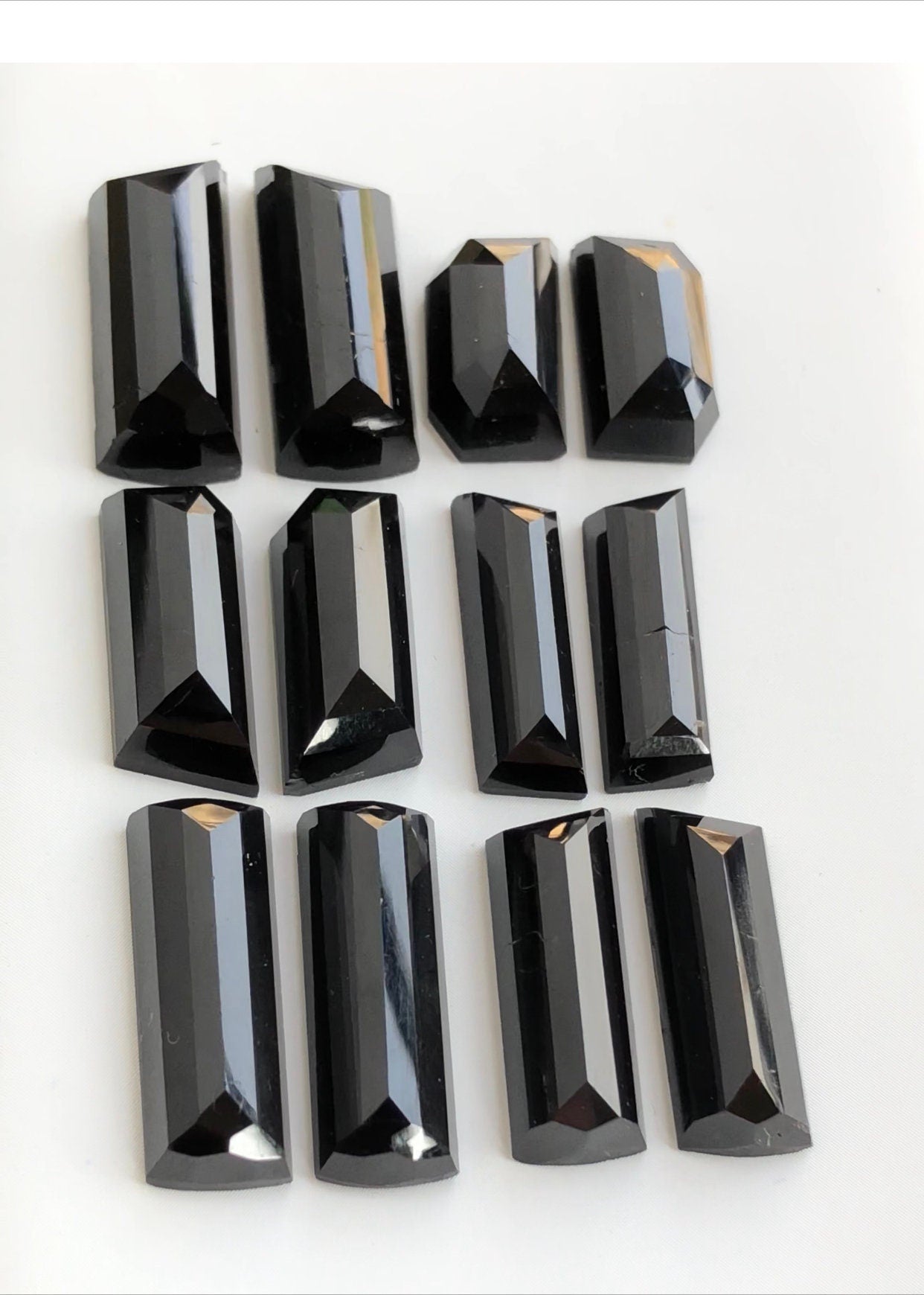 Black tourmaline rose cut pairs 100 carats natural