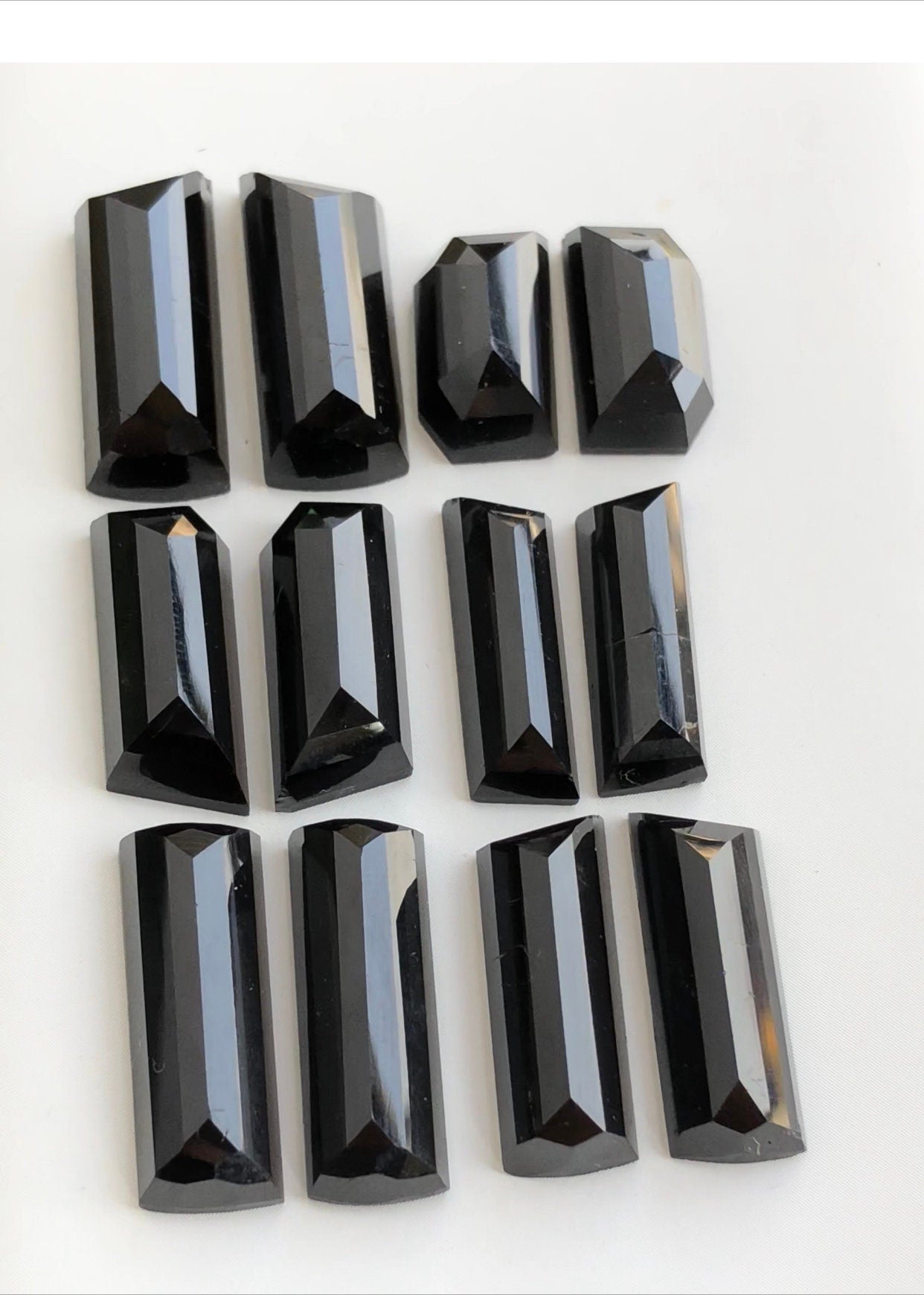 Black tourmaline rose cut pairs 100 carats natural