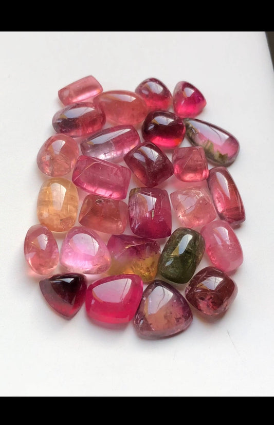 Hot pink tourmaline cabochons 50 carats natural