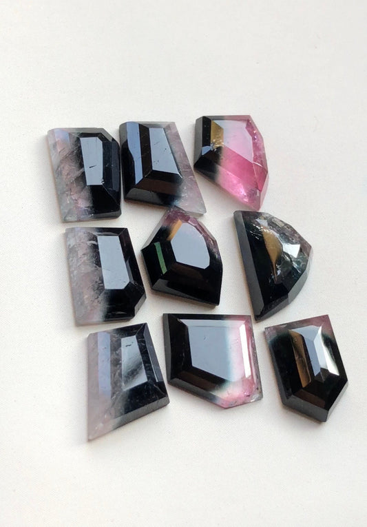 23.50 carats very beautiful natural bi colour tourmaline rosecuts available for sale