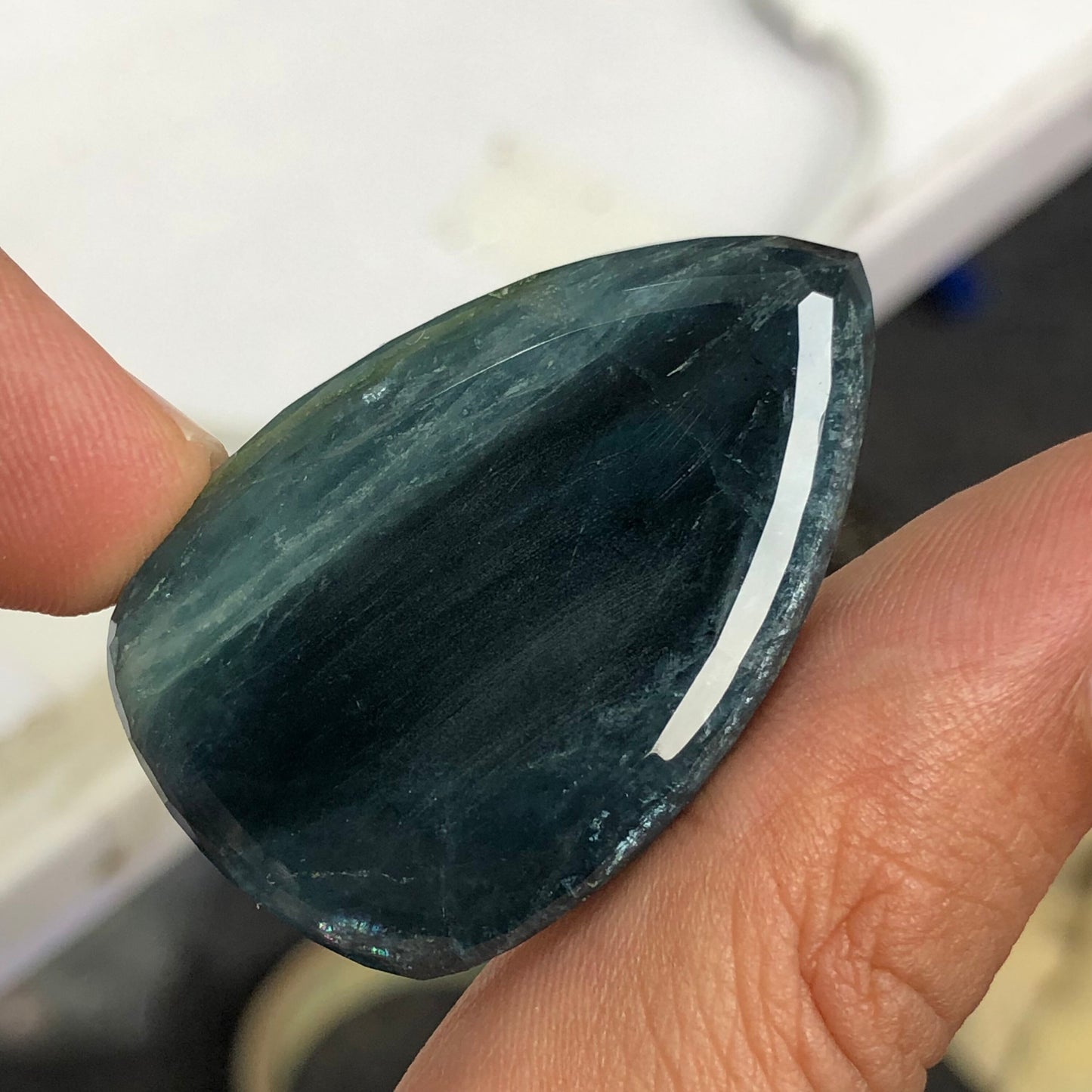 59 carat huge size blue tourmaline rosecut available 40mm long