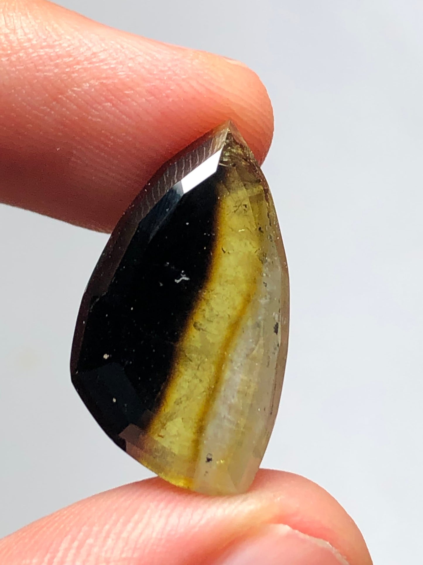 Bi colour tourmaline rose cut 11 carat natural origin Afghanistan