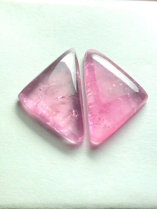 Light pink tourmaline cabochon pair flat back origin Afghanistan