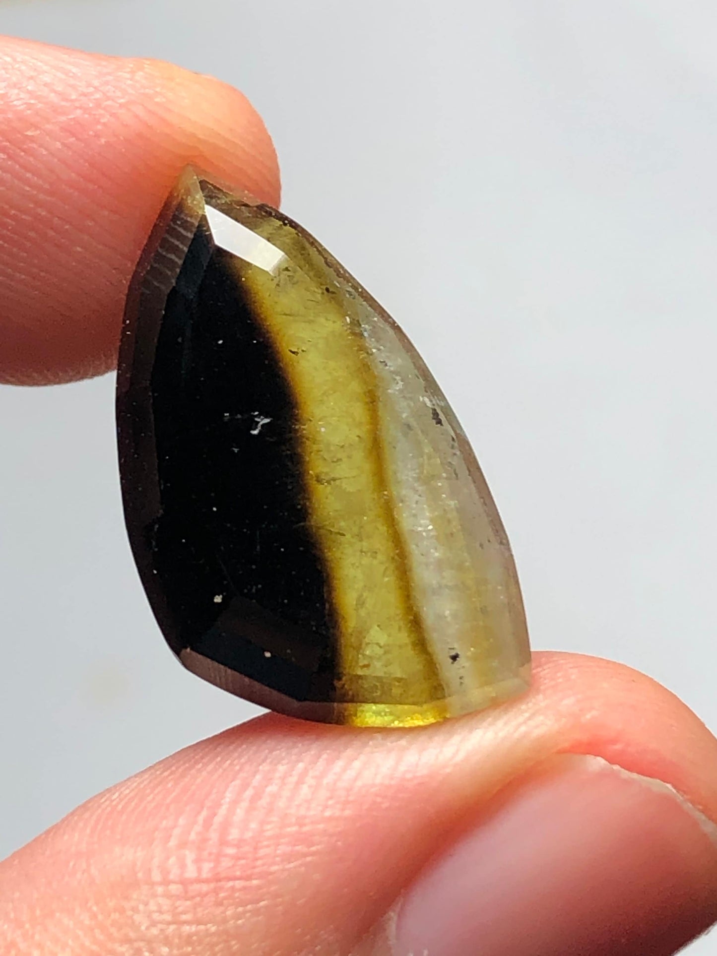 Bi colour tourmaline rose cut 11 carat natural origin Afghanistan