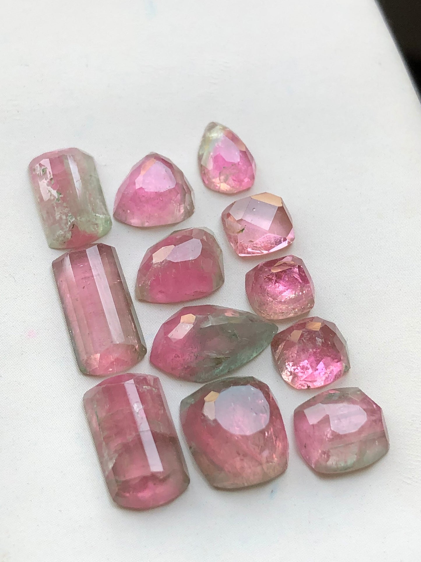 Pink tourmaline rose cut lot