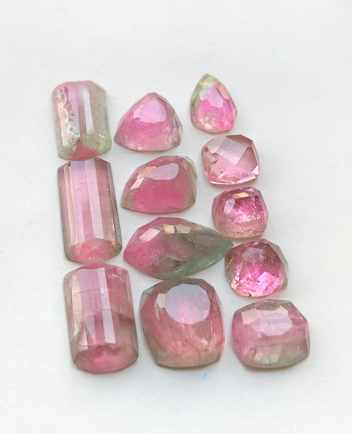 Pink tourmaline rose cut lot