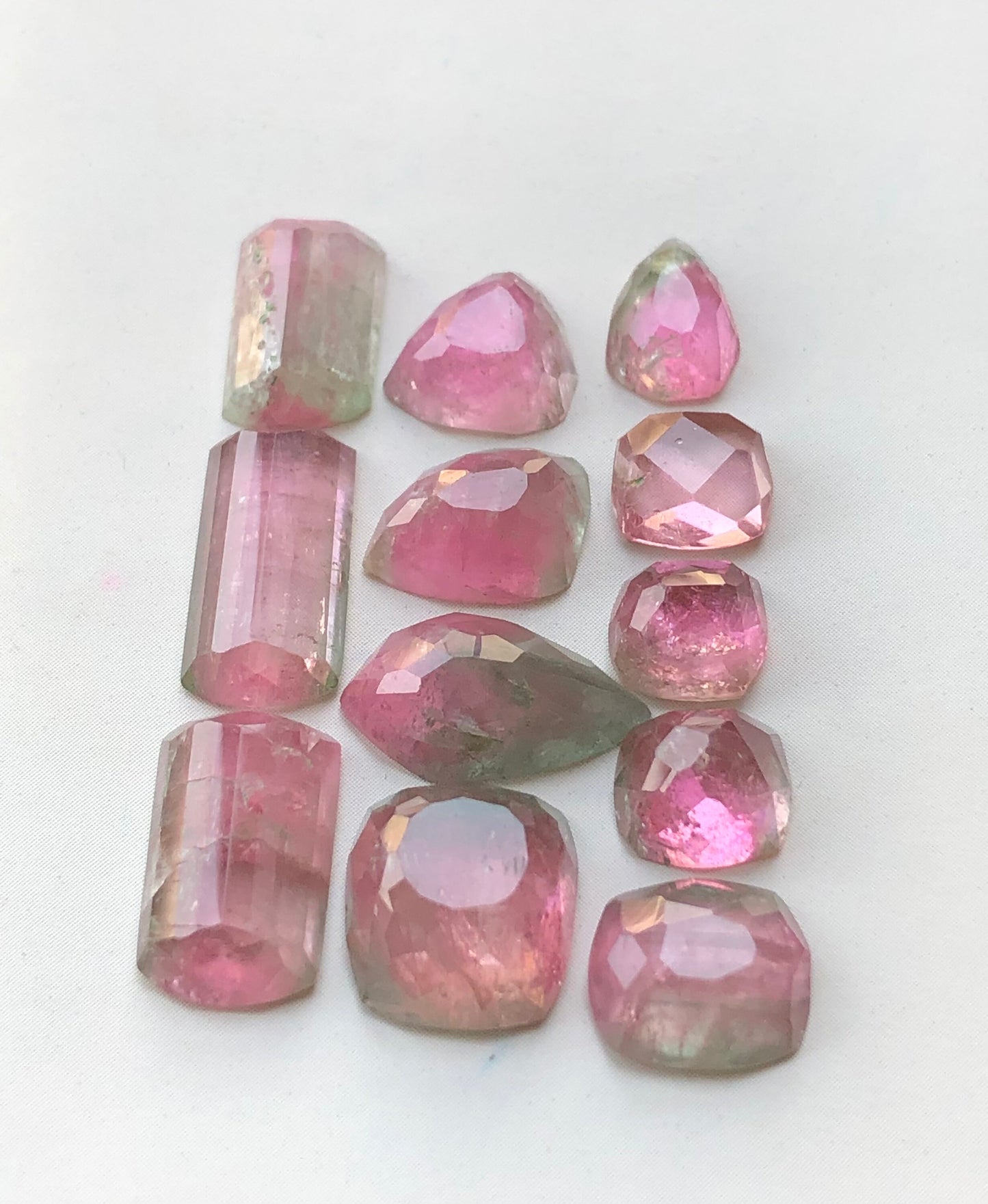 Pink tourmaline rose cut lot