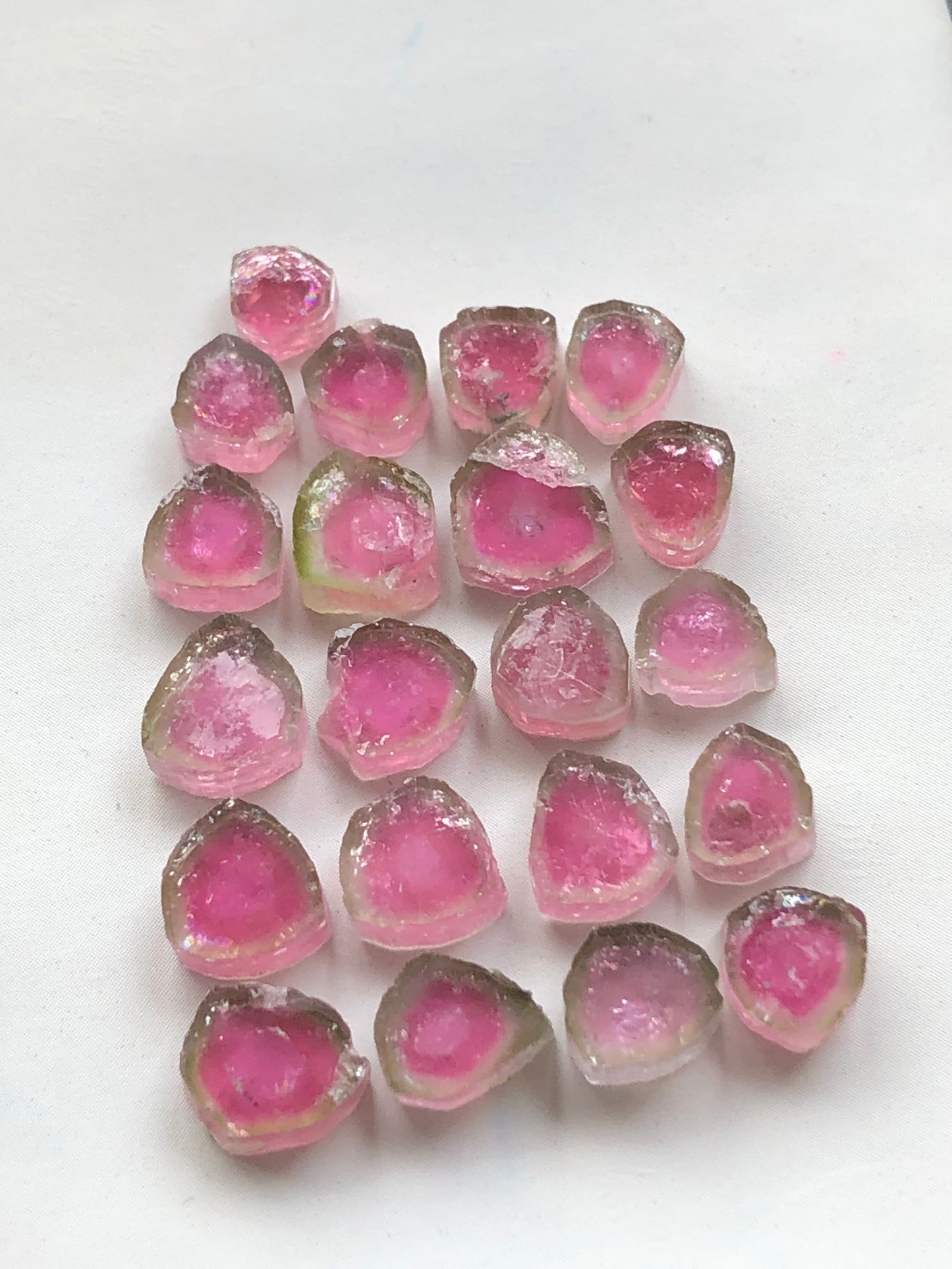 watermelon tourmaline slice lot 32 carats natural