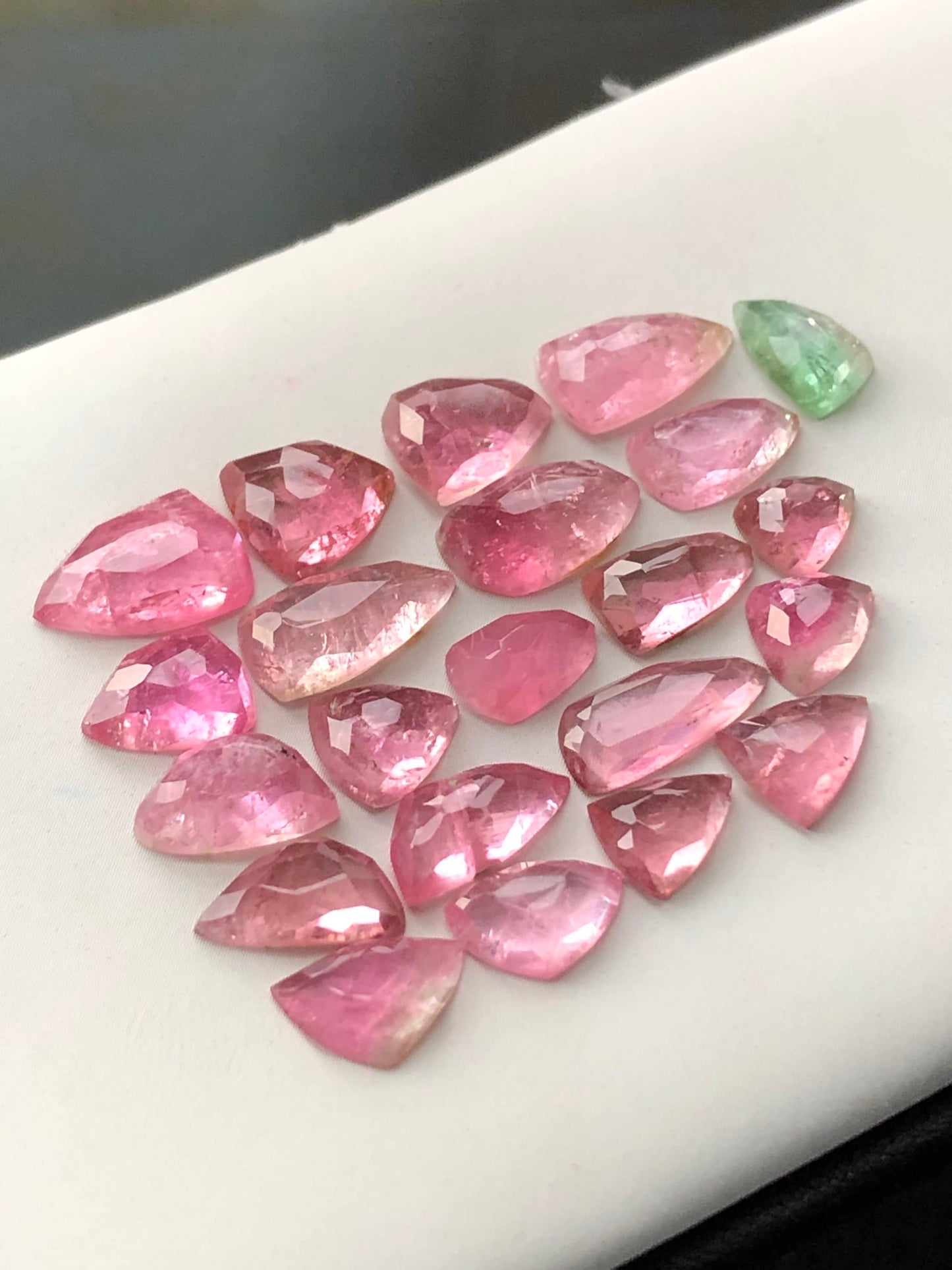 pink tourmaline rose cut lot