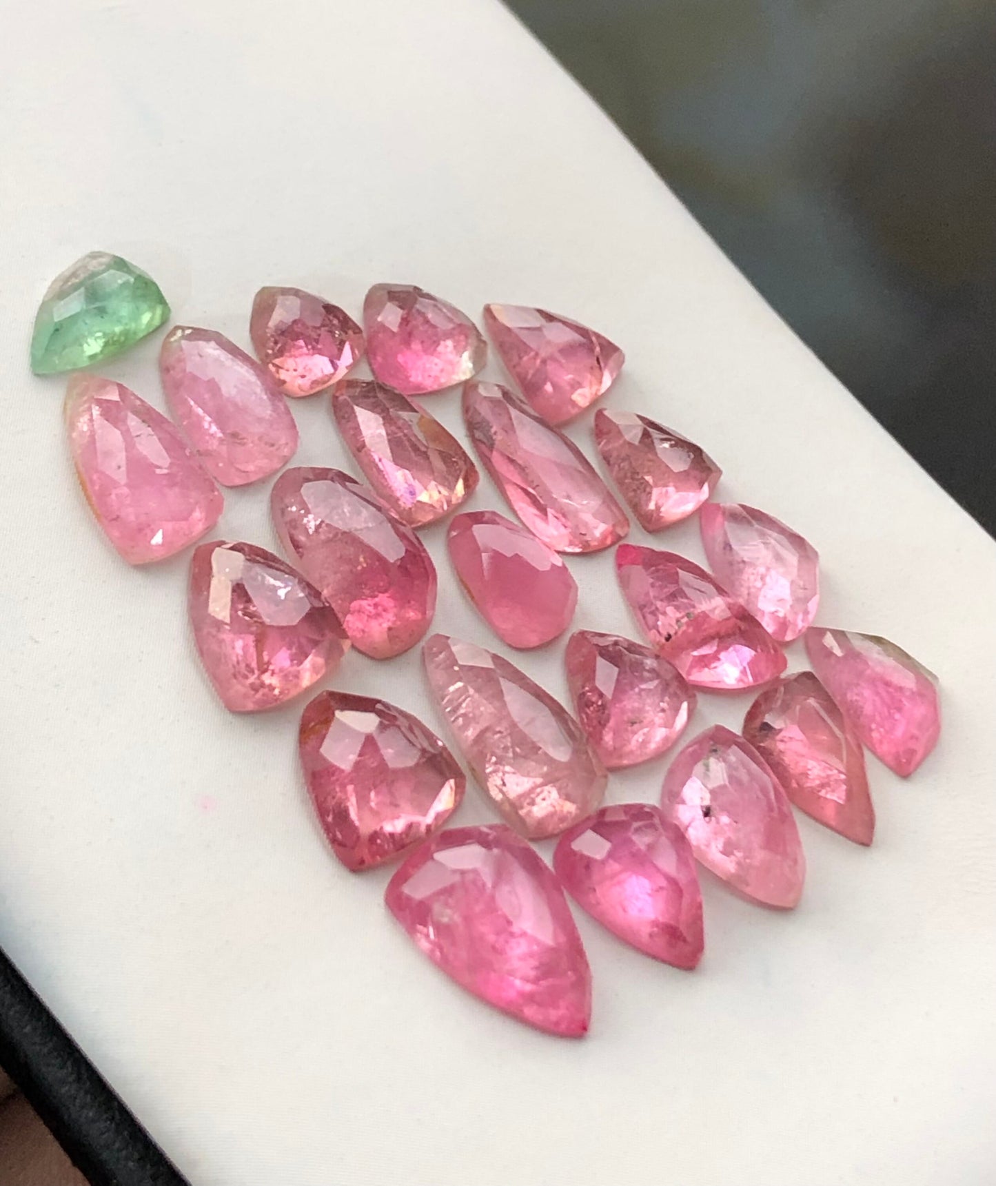 pink tourmaline rose cut lot