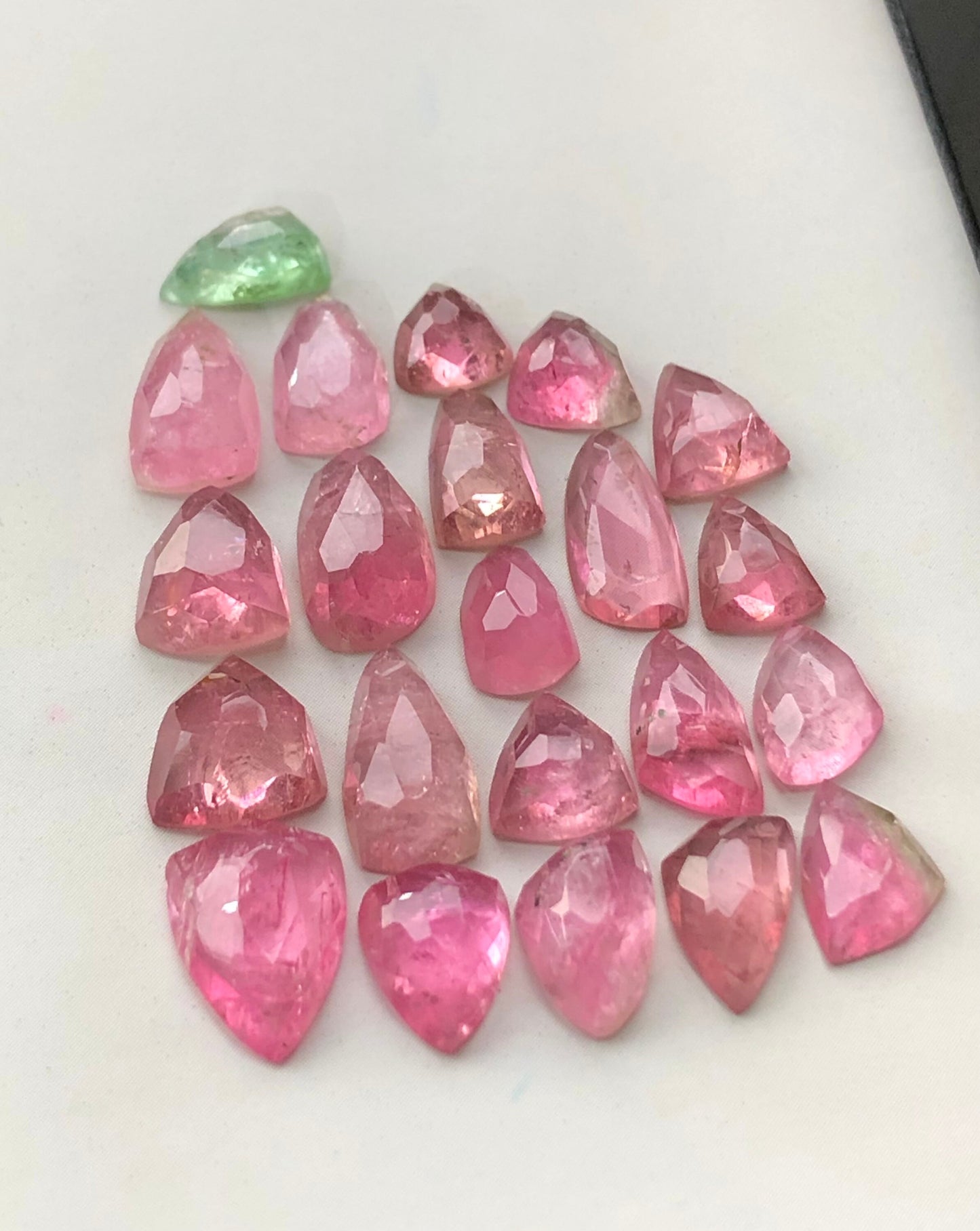 pink tourmaline rose cut lot