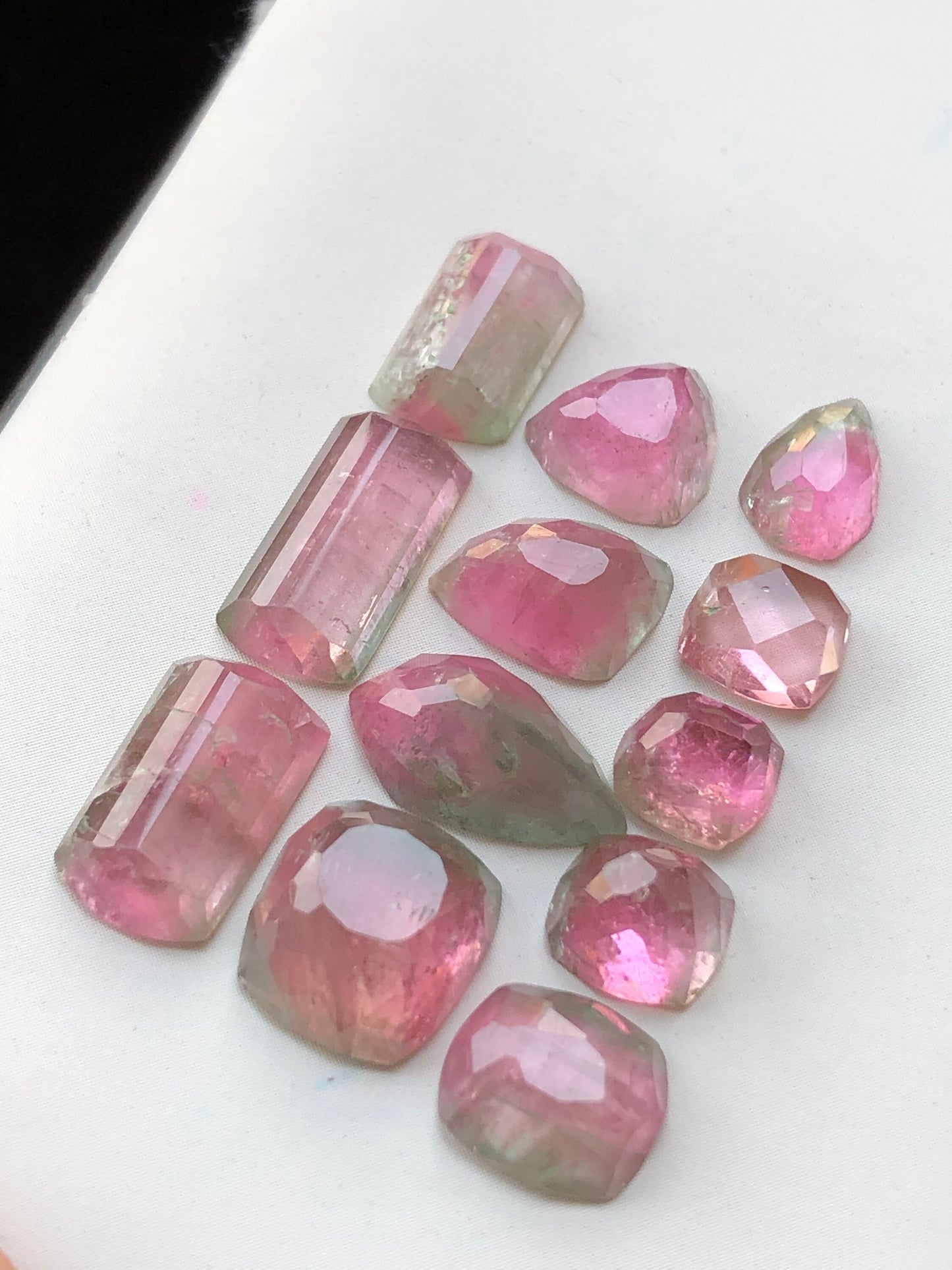 Pink tourmaline rose cut lot