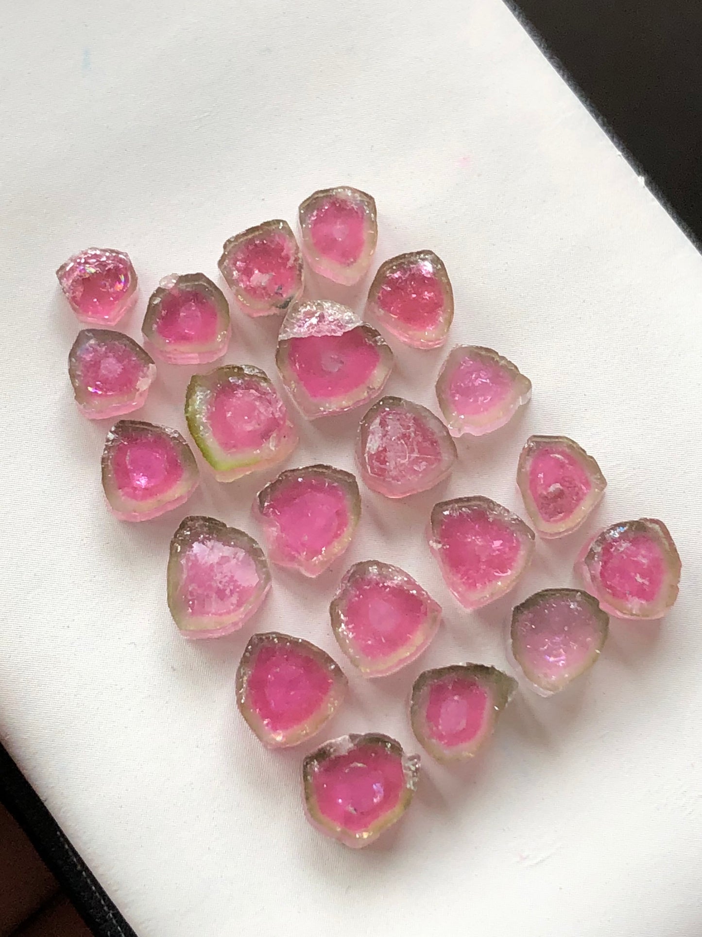 watermelon tourmaline slice lot 32 carats natural