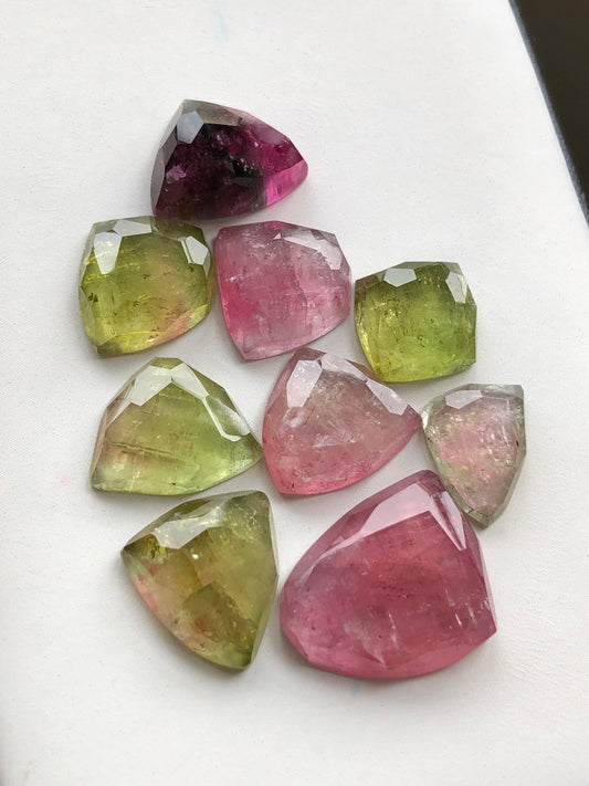 Tourmaline rose cuts 48.50 carats multi colours flat back