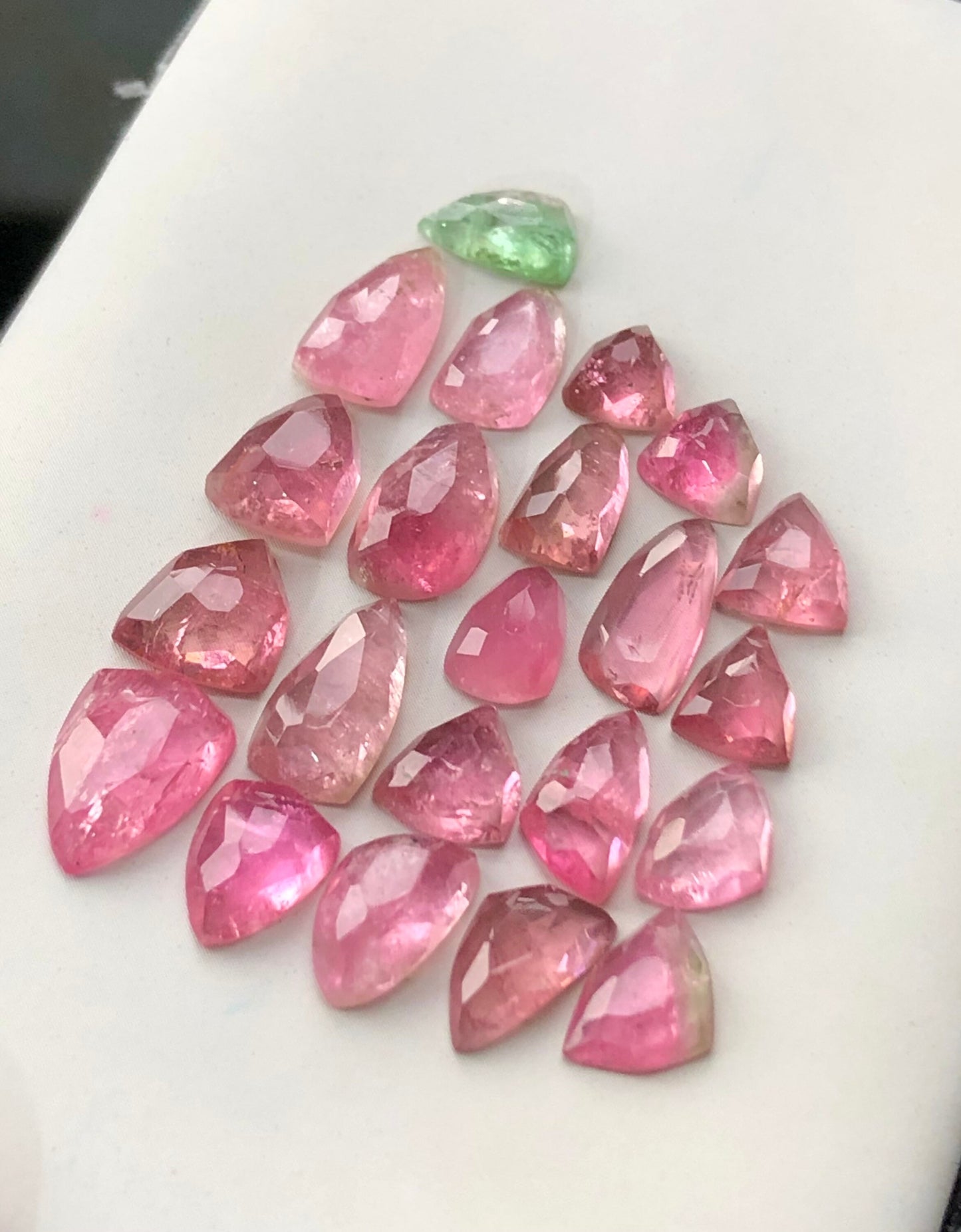 pink tourmaline rose cut lot