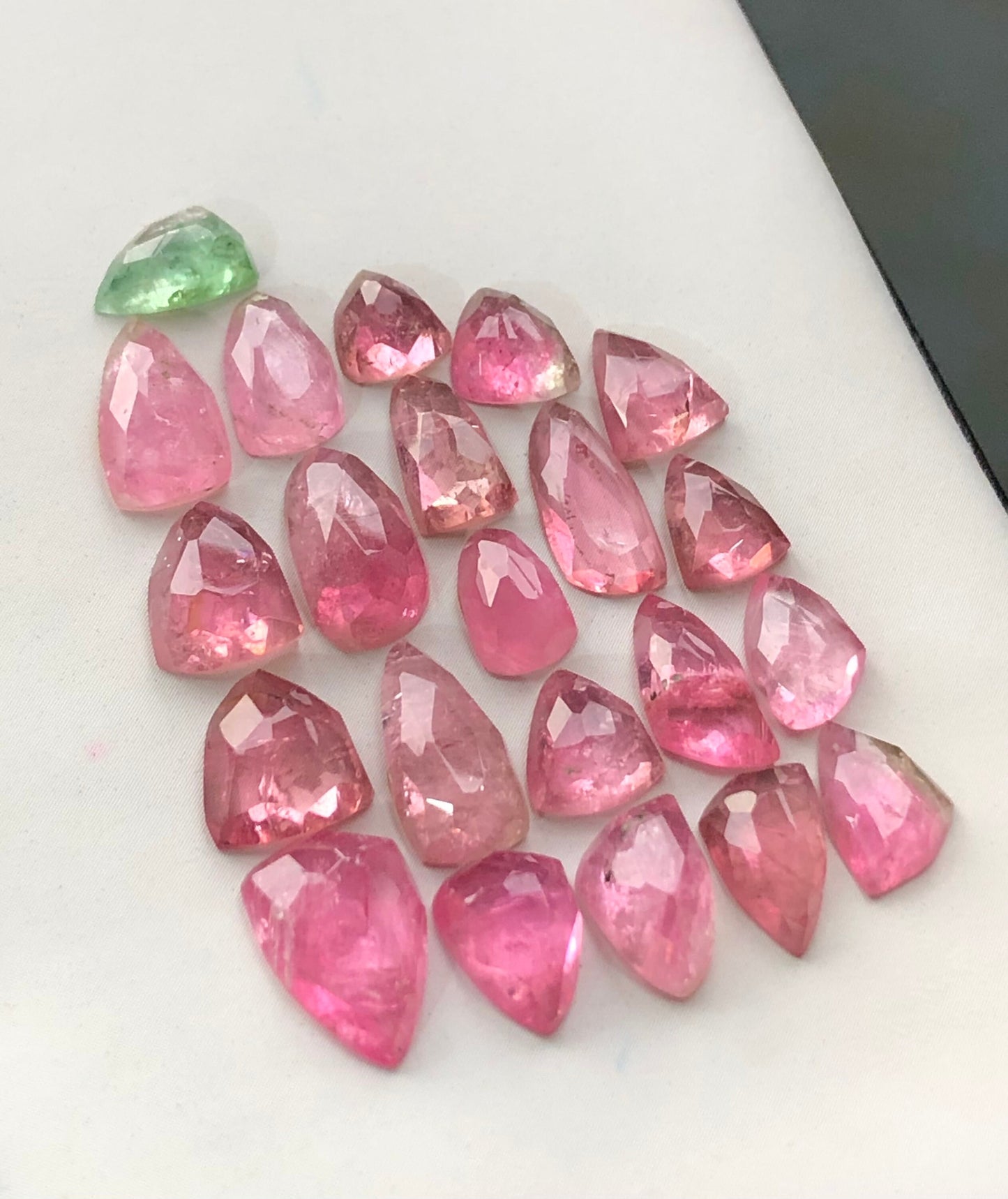 pink tourmaline rose cut lot