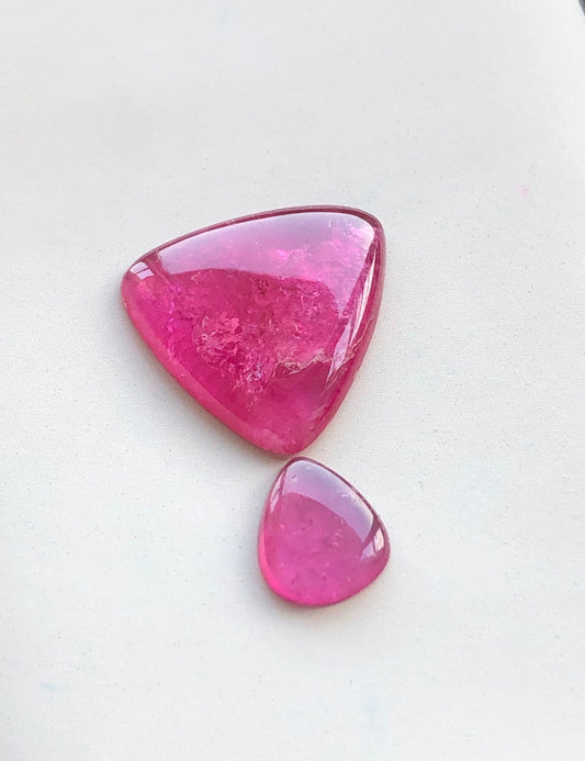 Hot pink tourmaline cabochons flat back origin Afghanistan