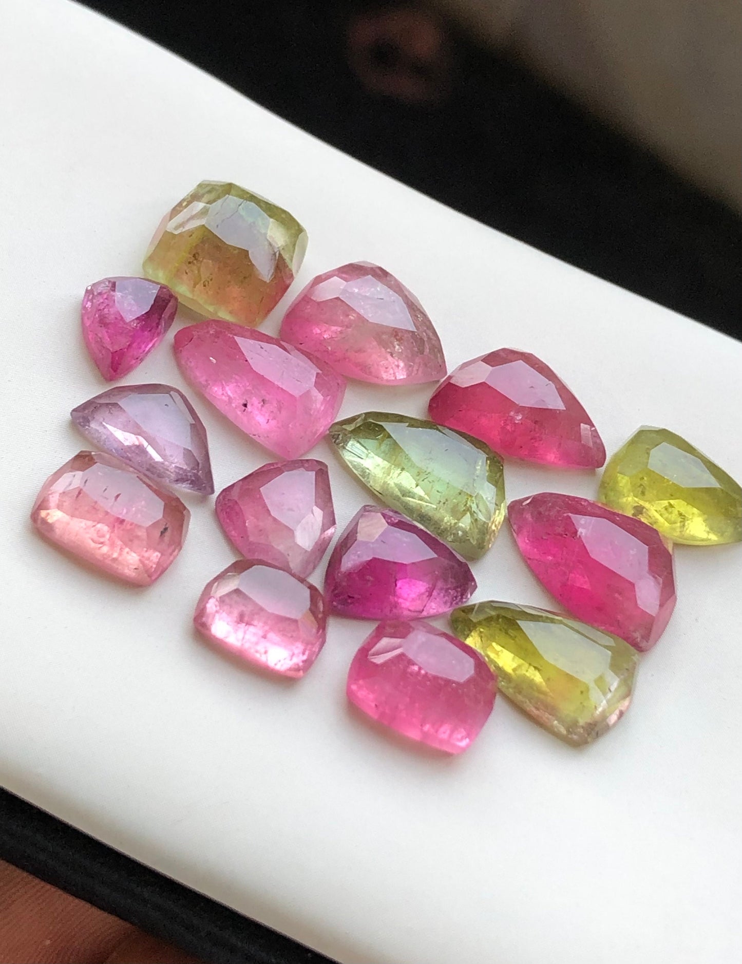 tourmaline rose cuts mix colours 47.60 carat   from Afghanistan kunar mines flat back