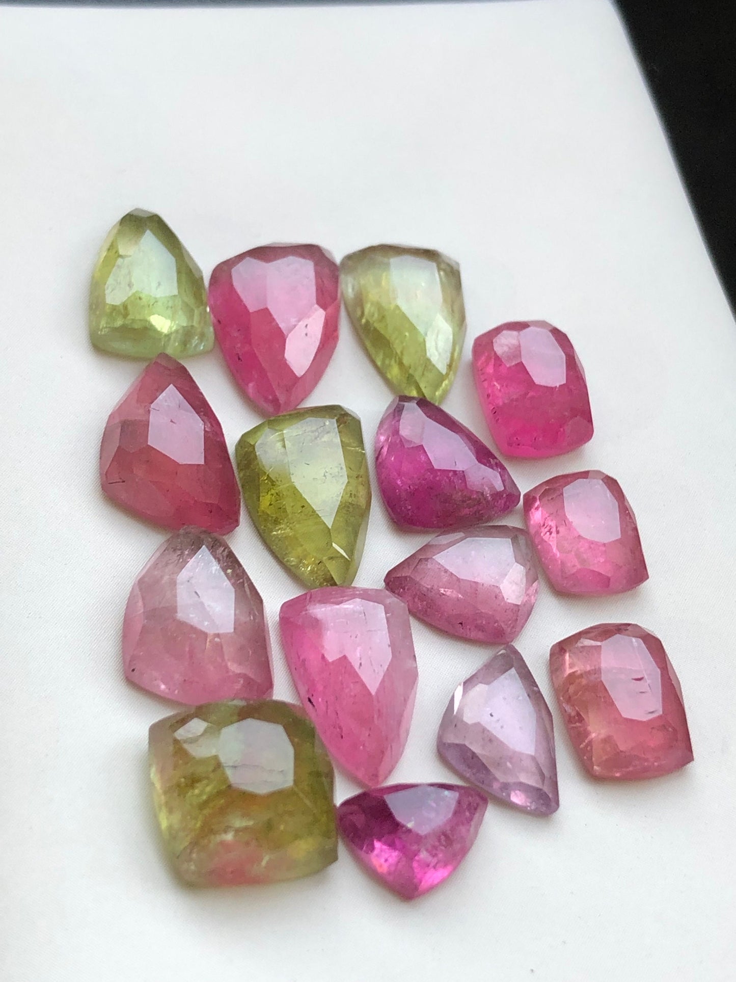 tourmaline rose cuts mix colours 47.60 carat   from Afghanistan kunar mines flat back