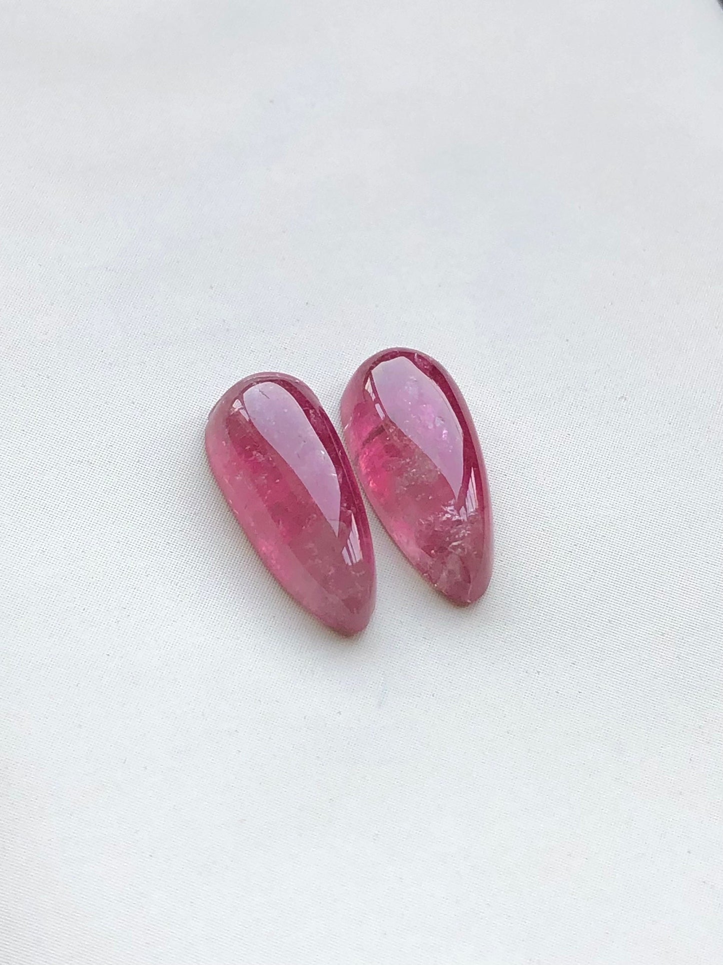 Pink tourmaline pair drop shape 6.15 carat  available for sale