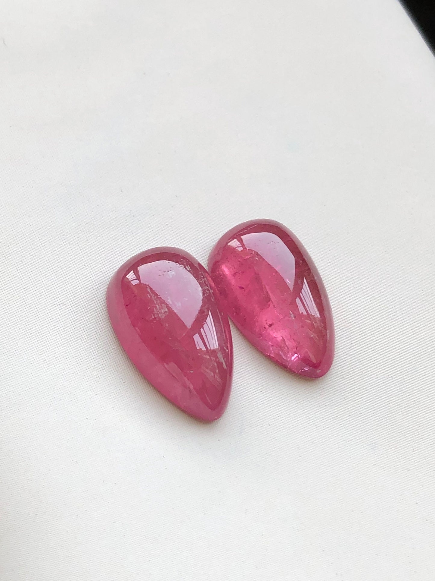 pink drop shape tourmaline cabochon pair 11.20 carats perfect for earrings natural gemstone flat back,tourmaline earrings, necklace,gift