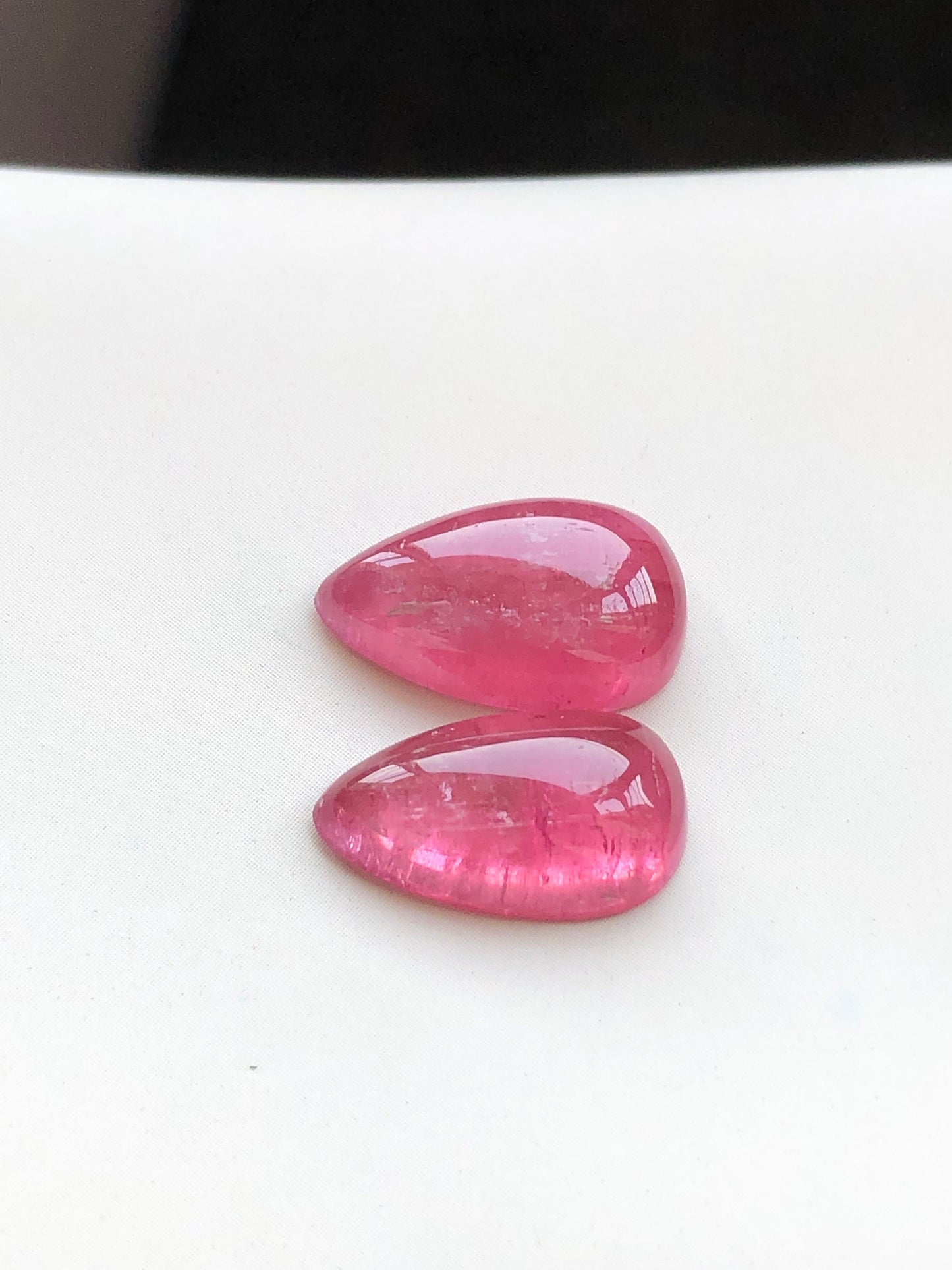 pink drop shape tourmaline cabochon pair 11.20 carats perfect for earrings natural gemstone flat back,tourmaline earrings, necklace,gift