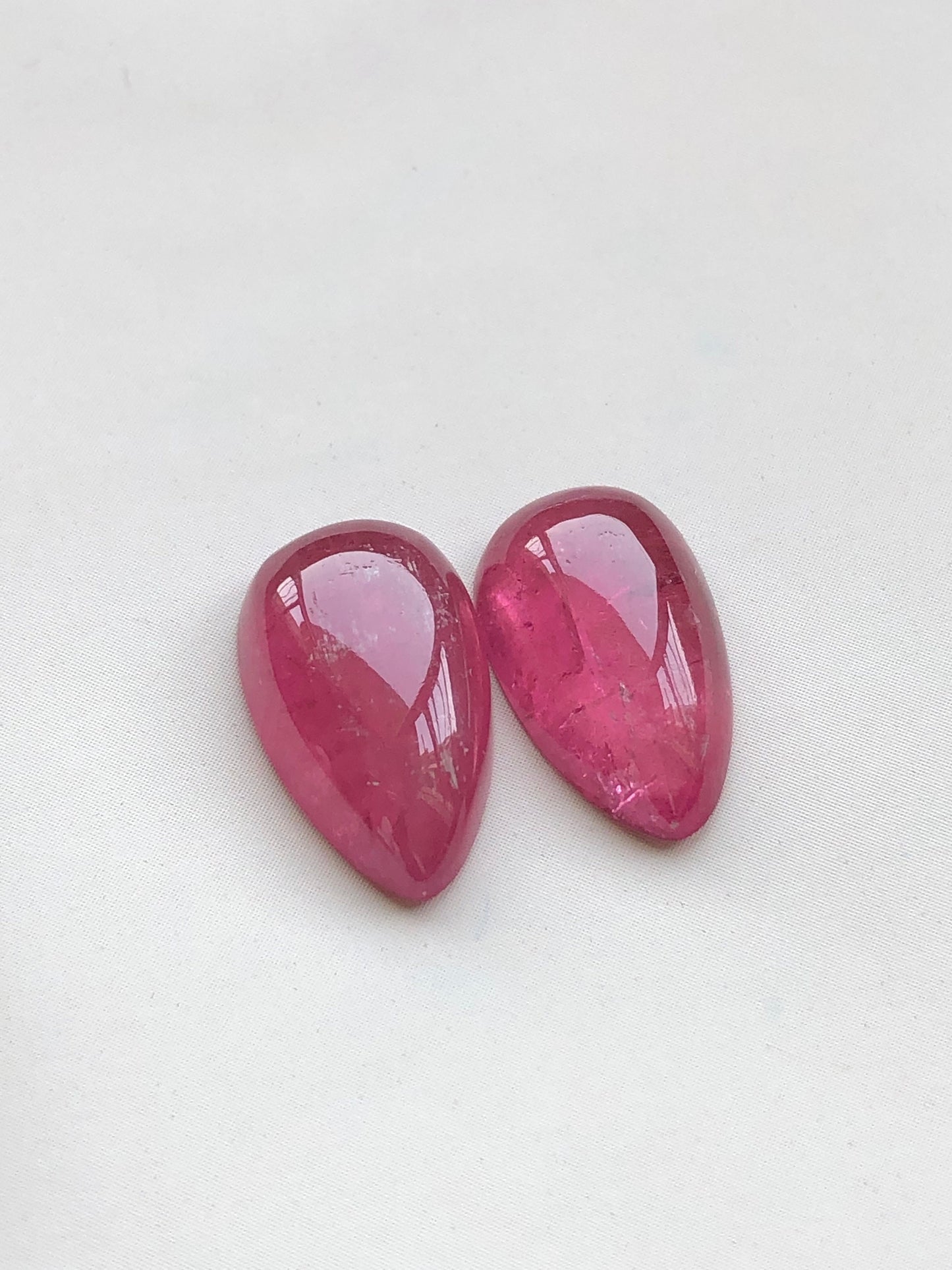 pink drop shape tourmaline cabochon pair 11.20 carats perfect for earrings natural gemstone flat back,tourmaline earrings, necklace,gift