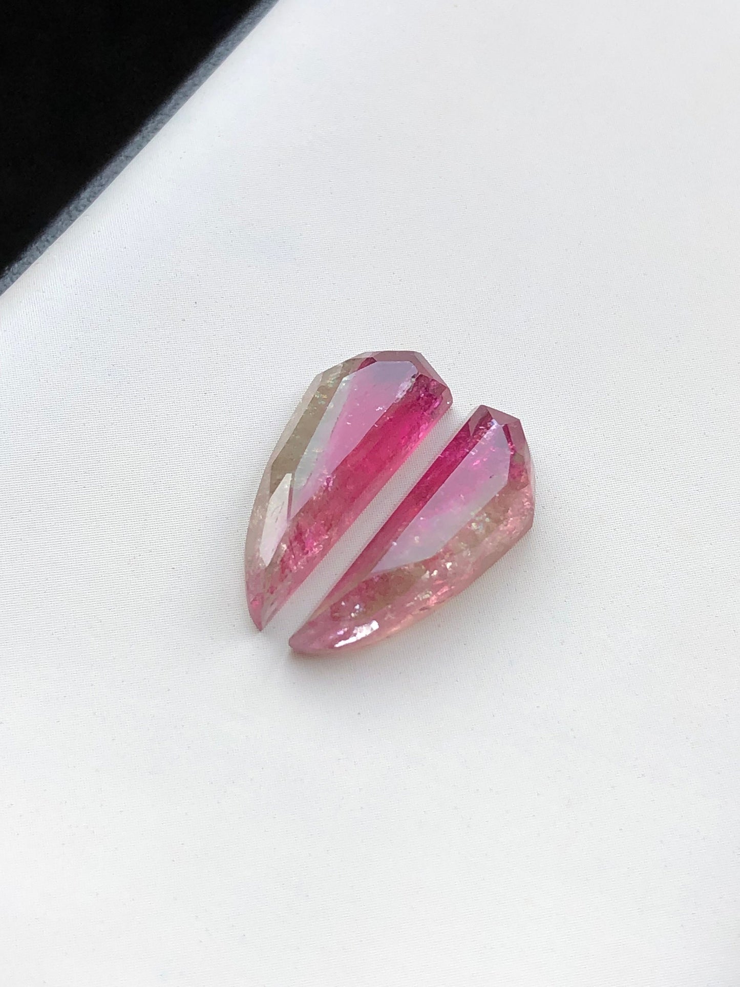 Bi colour tourmaline pair flat back 10.50 carats