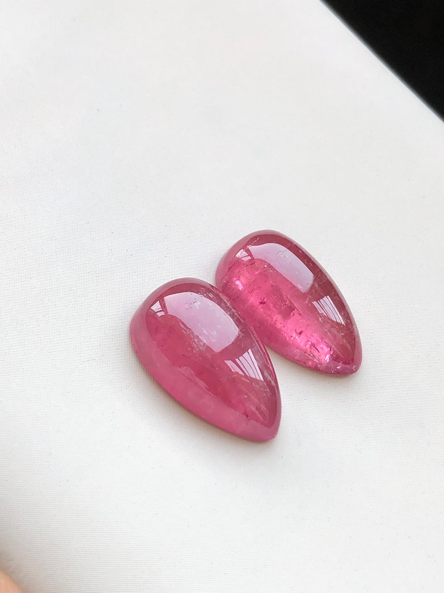 pink drop shape tourmaline cabochon pair 11.20 carats perfect for earrings natural gemstone flat back,tourmaline earrings, necklace,gift