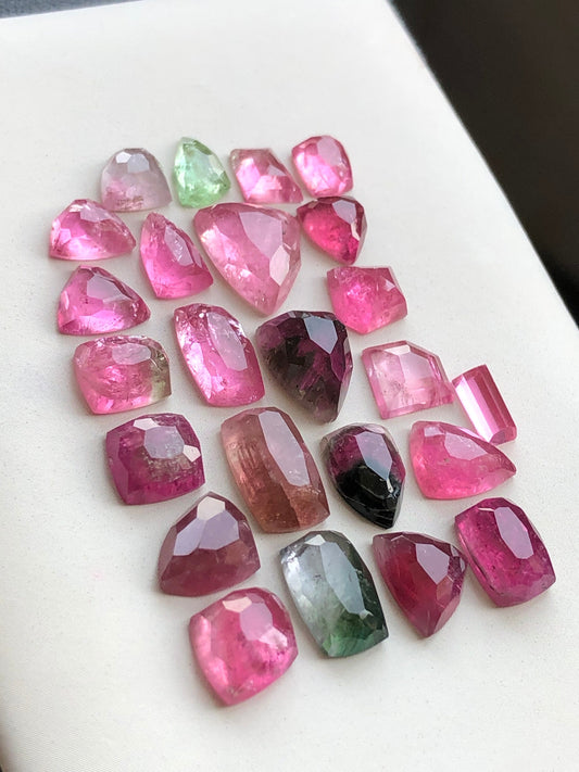 pink tourmaline rose cut lot