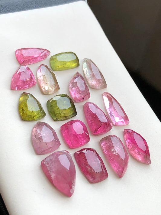 43.90 carats multi colour mix shaped tourmaline rose cuts from Afghanistan mines ,jewellery,pendant,design,loose gemstones,ring