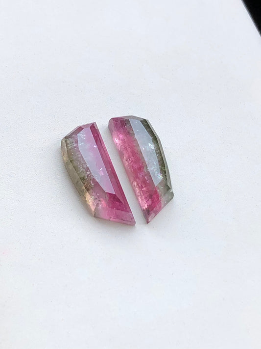 8 carats tourmaline pairs available natural loose gemstone flat back perfect for earrings