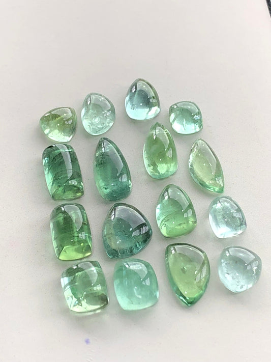 green tourmaline cabochons natural 28.70 carats origin Afghanistan perfect for jewellery