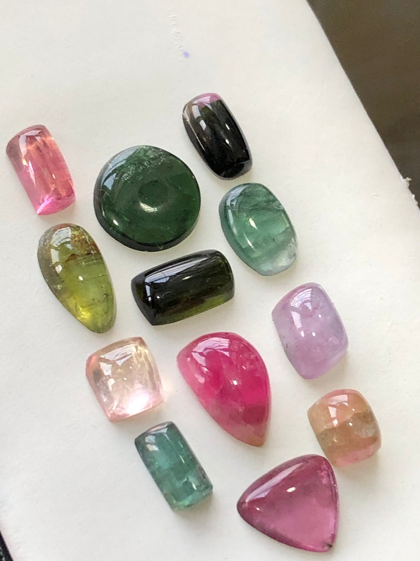 32.75 carats multi colours afghani tourmaline cabochons