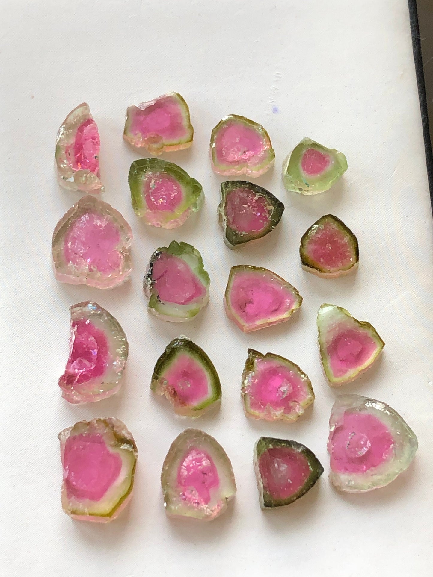 44.90 carats tourmaline slices available for sale