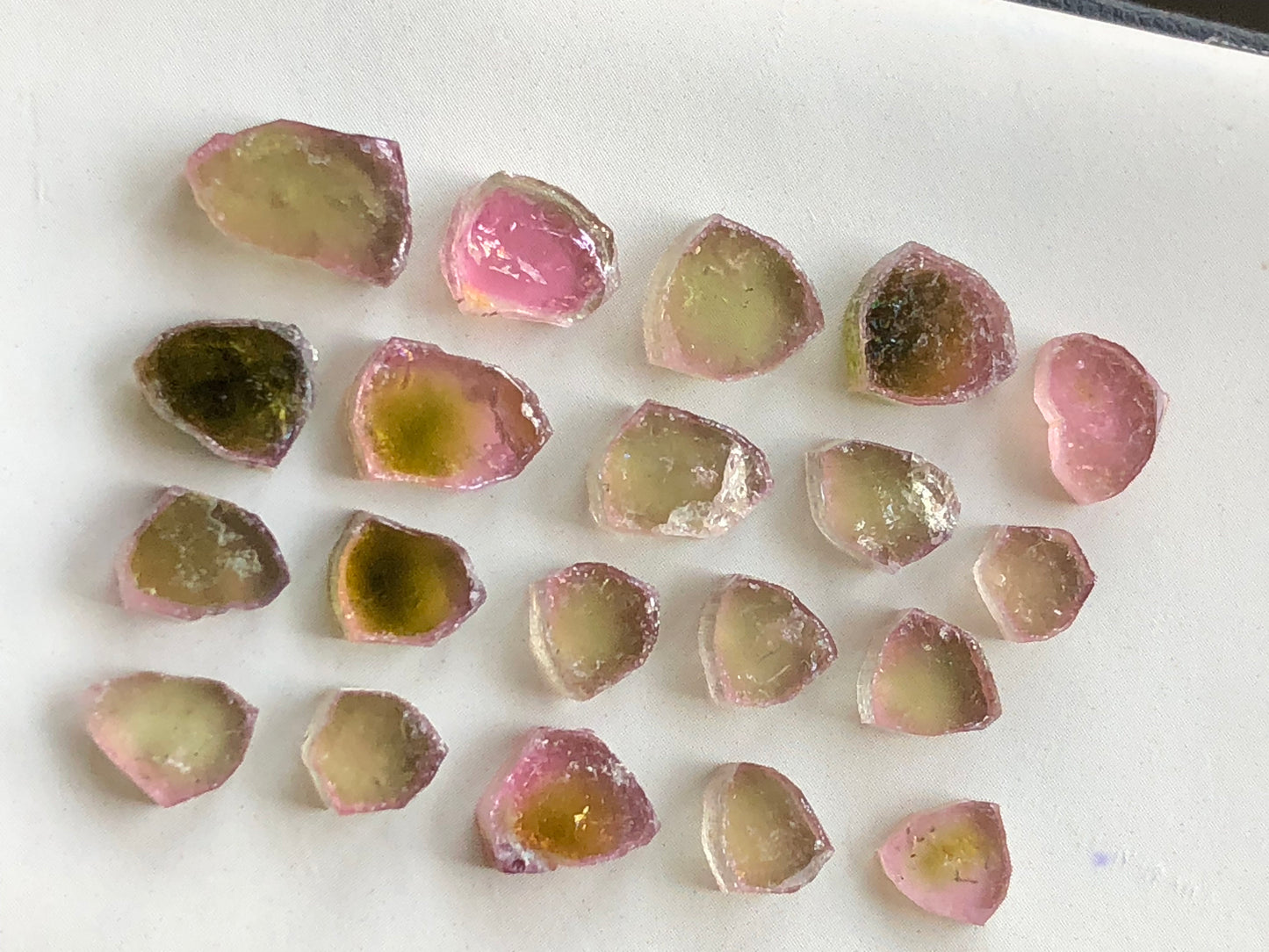 34.80 carats tourmaline slices