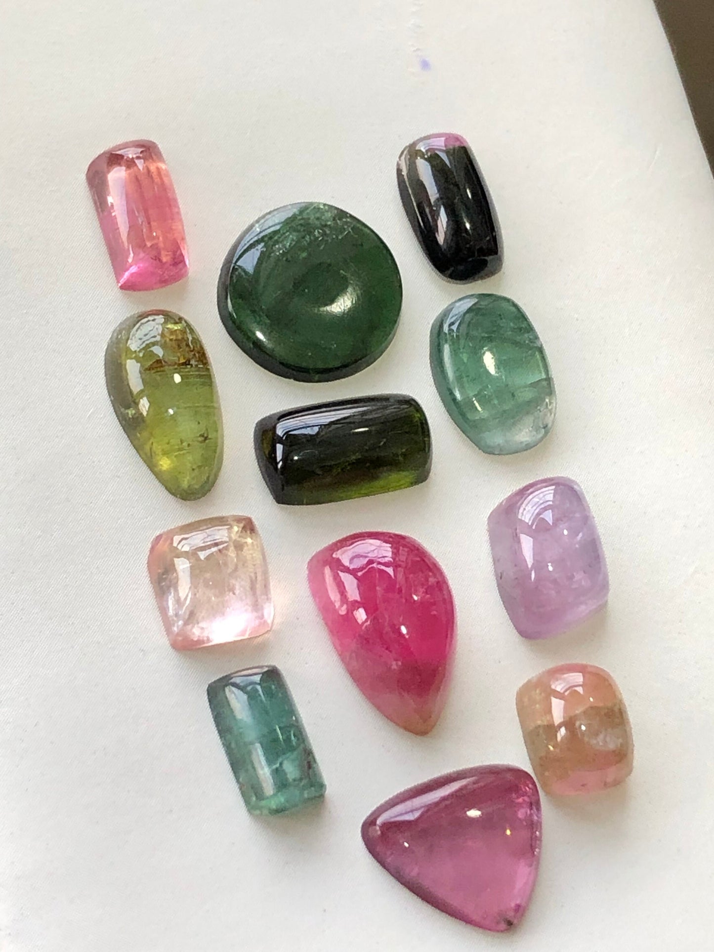 32.75 carats multi colours afghani tourmaline cabochons