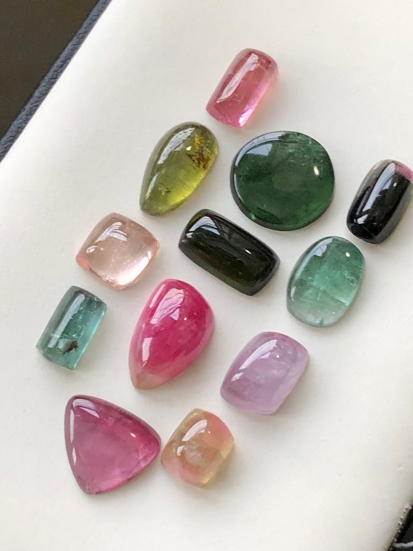 32.75 carats multi colours afghani tourmaline cabochons