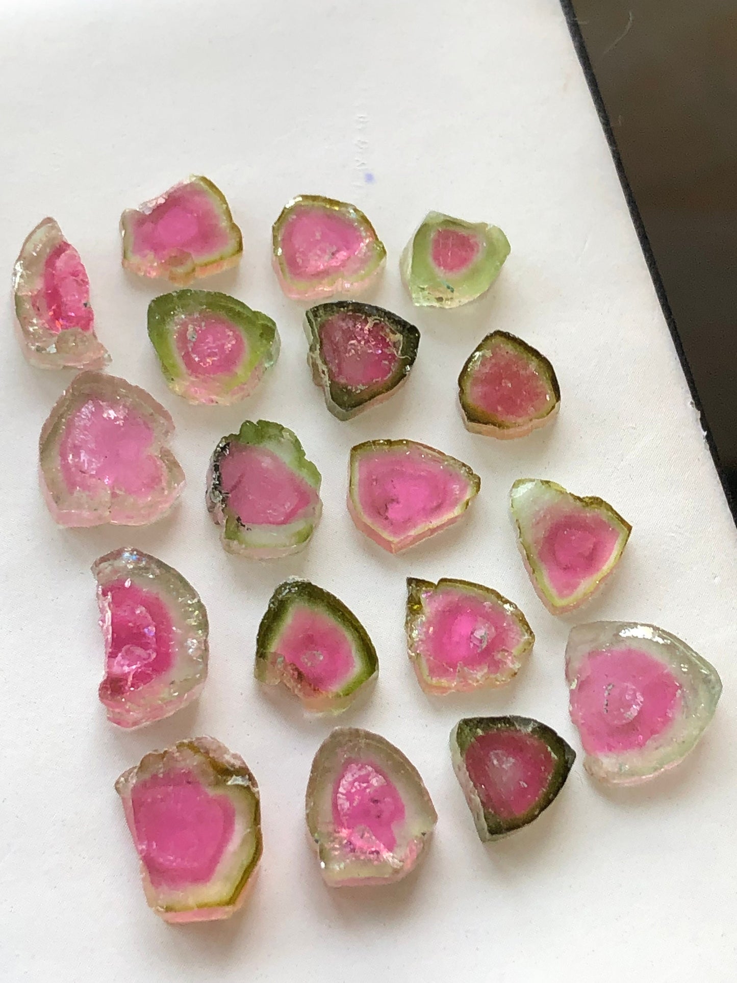 44.90 carats tourmaline slices available for sale