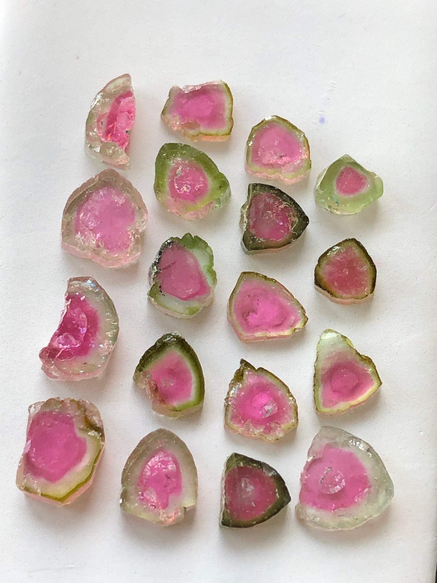 44.90 carats tourmaline slices available for sale